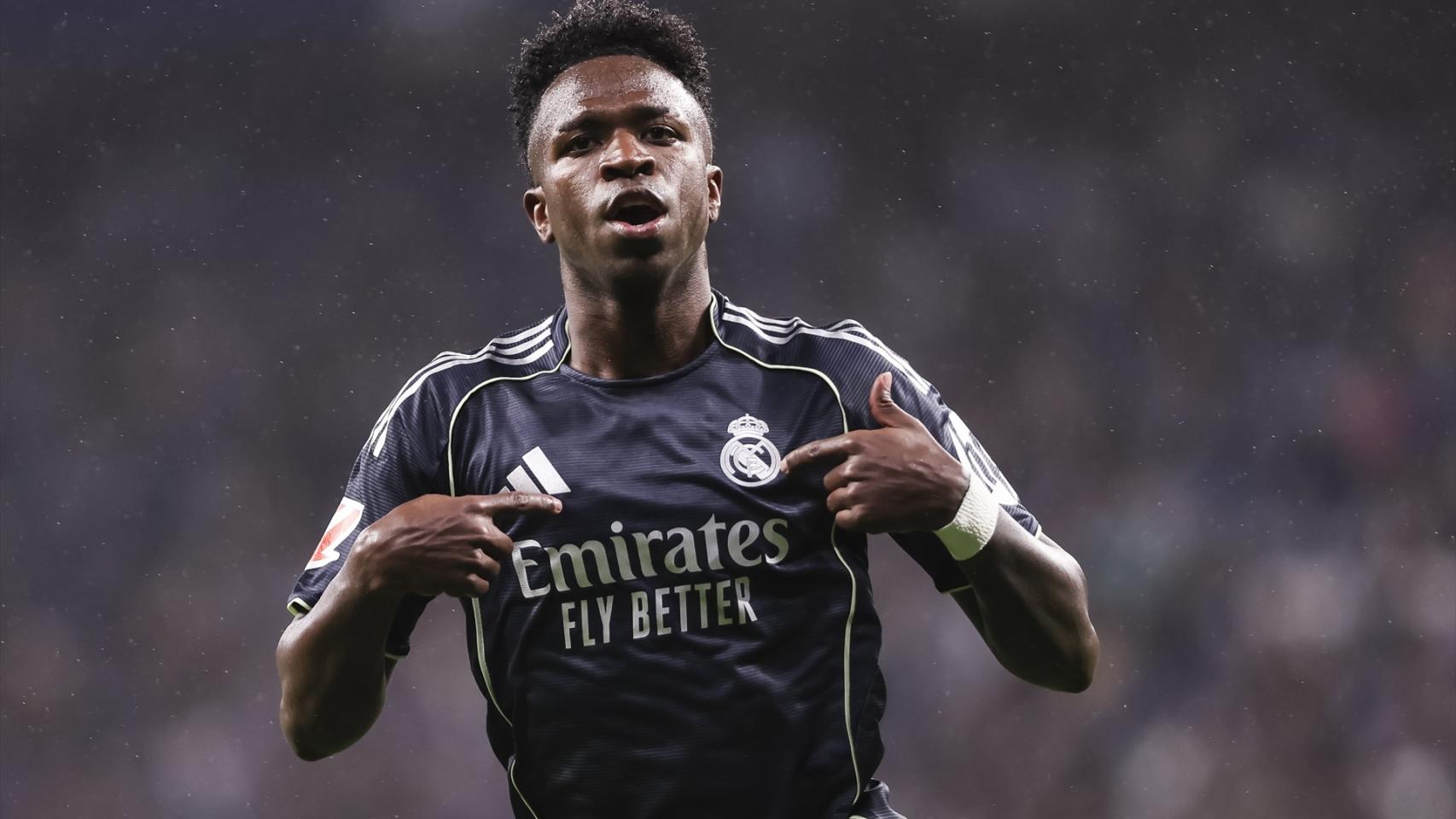 Vinicius celebra el segundo gol marcado ante el Espanyol.