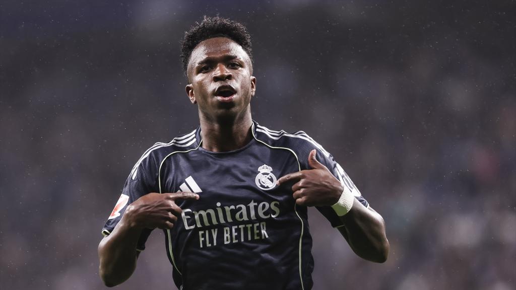 Vinicius celebra el segundo gol marcado ante el Espanyol.