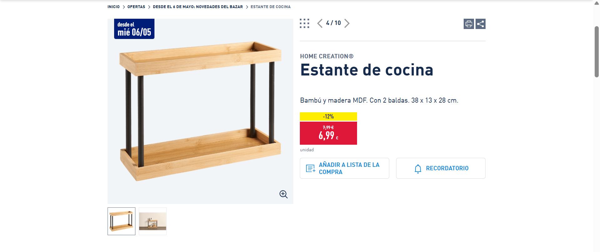 Estante de cocina.