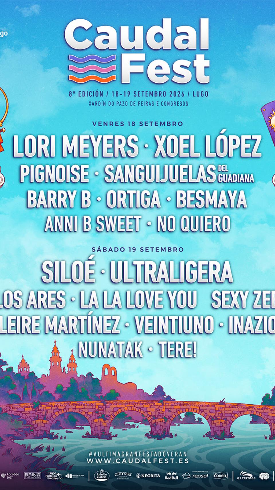 Cartel por días del Caudal Fest 2026
