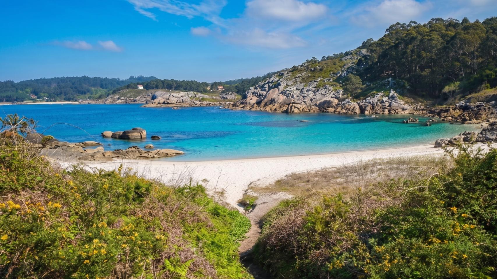 Praia de Lagoelas, en la parroquia de Aldán, Cangas de Morrazo (Pontevedra)
