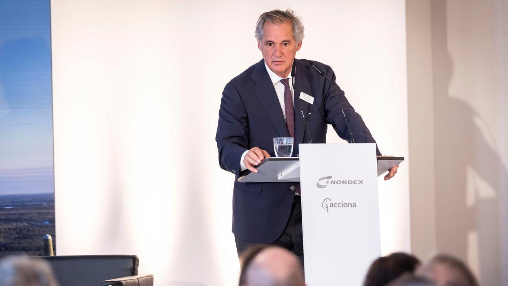 Jose Manuel Entrecanales, presidente ejecutivo de Acciona, en el acto del 10º Aniversario de la fusión con Nordex