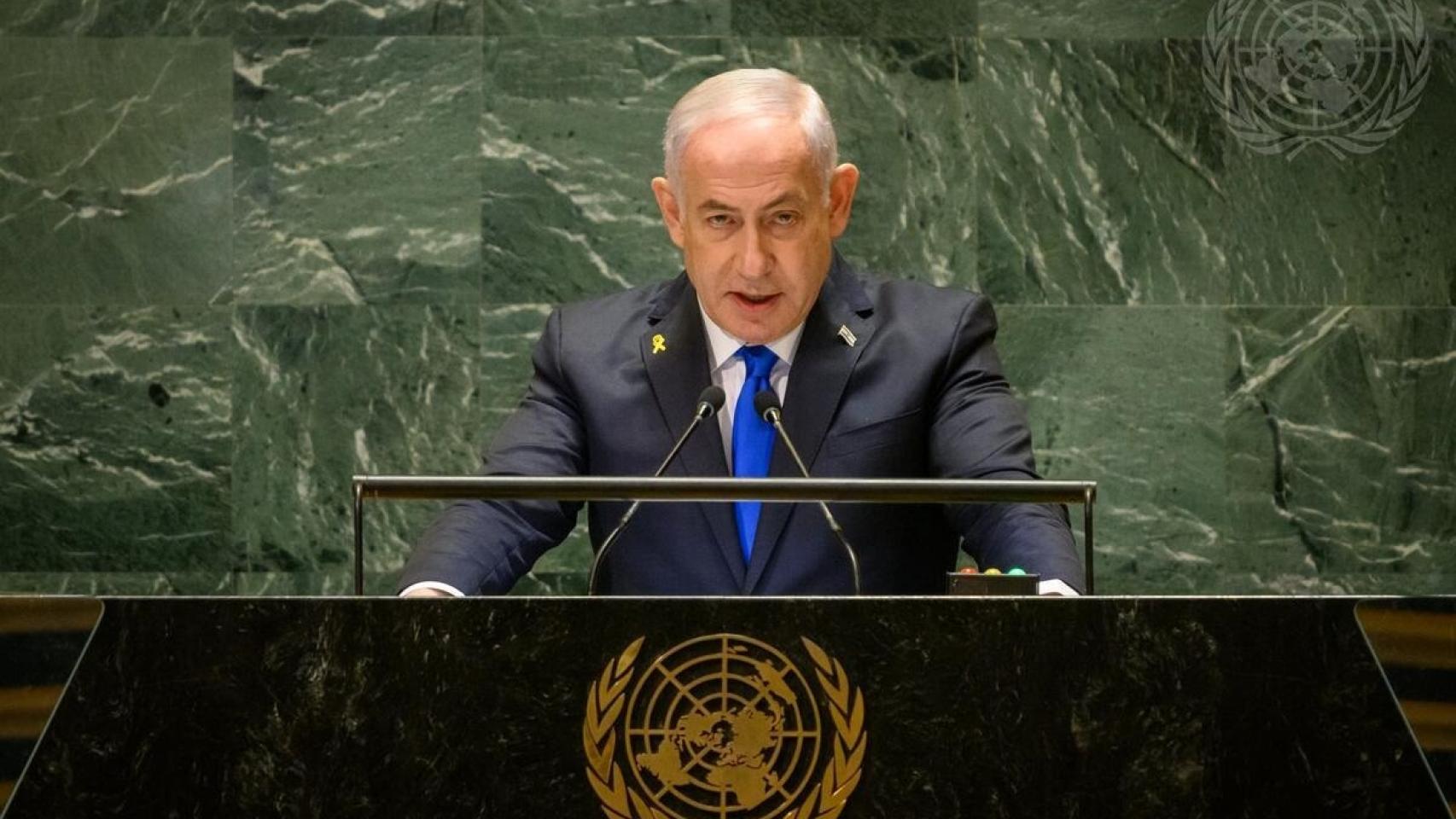 Netanyahu, en la Asamblea de Naciones Unidas, el pasado septiembre.