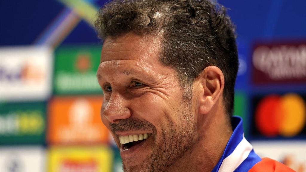 Diego Pablo Simeone, en rueda de prensa con el Atlético de Madrid