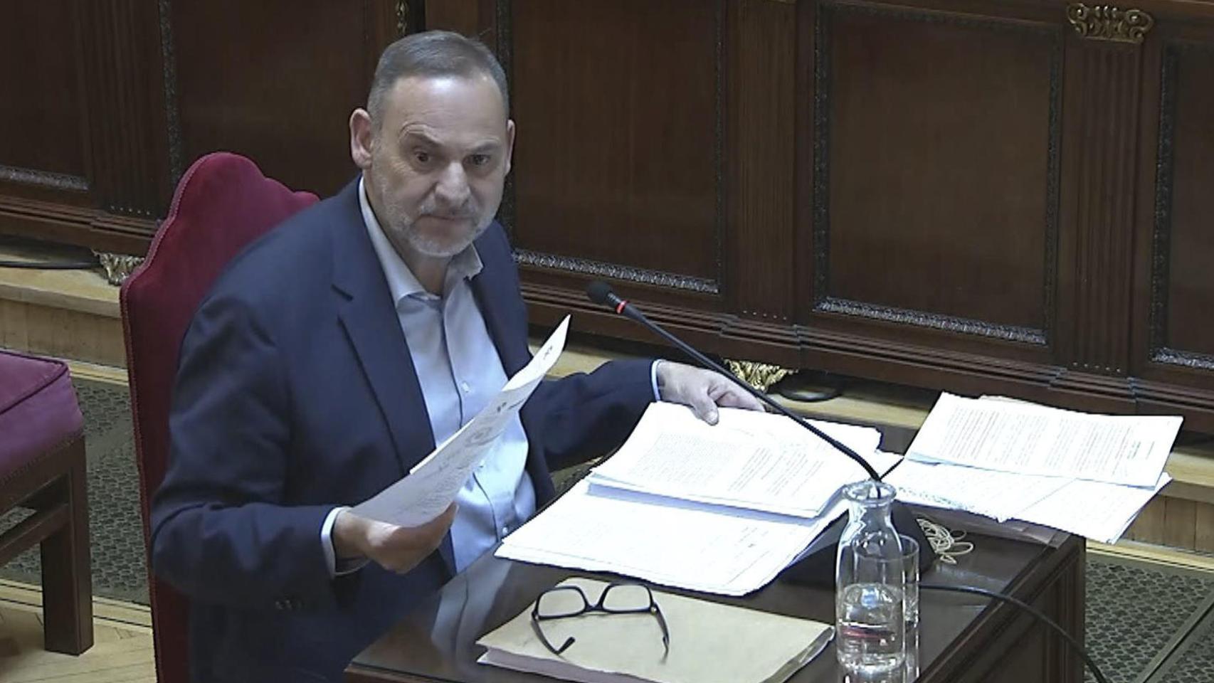 José Luis Ábalos, ayer durante su declaración como acusado./
