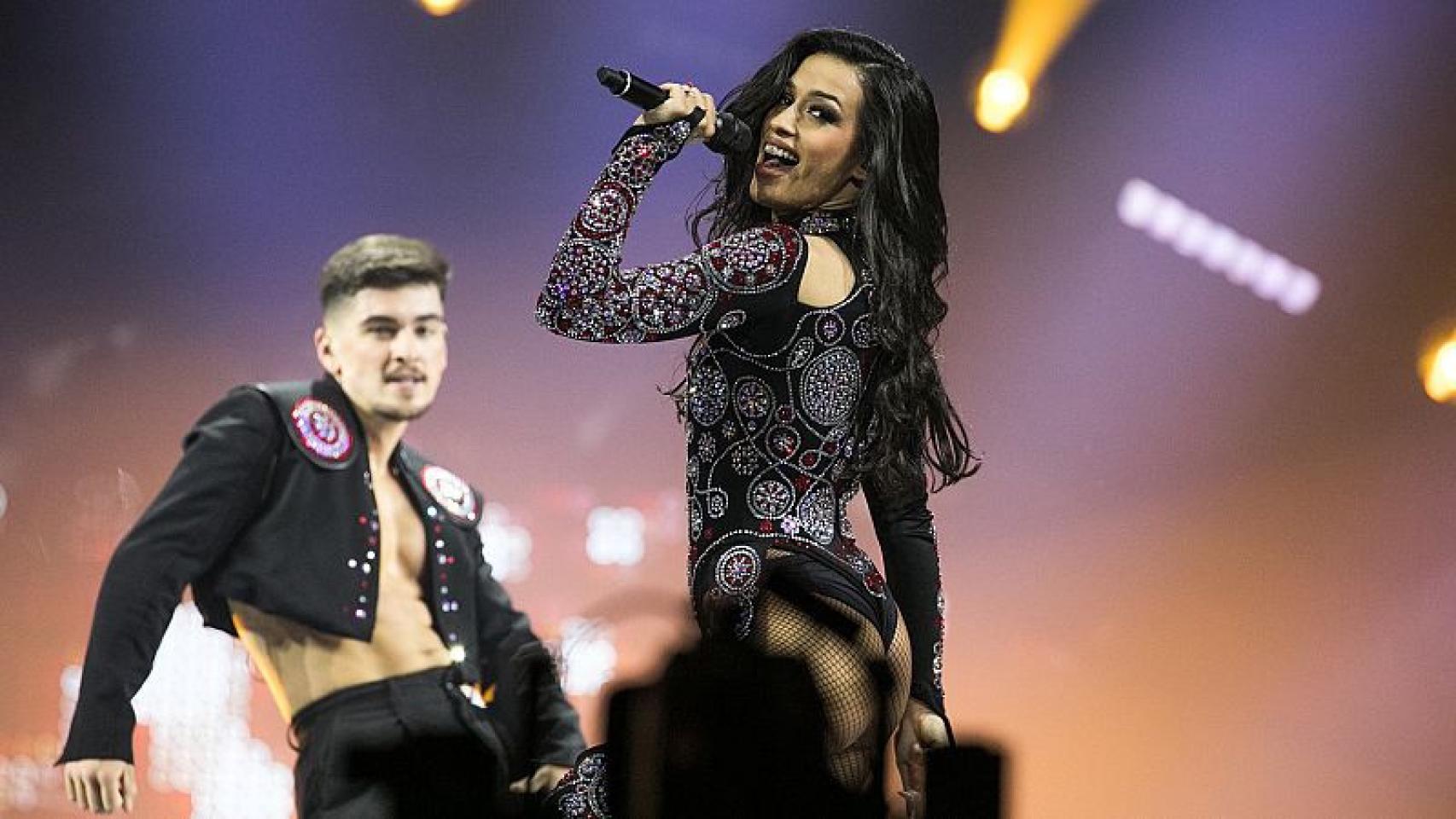 Chanel, durante su actuación de 'SloMo' en Eurovisión 2022.