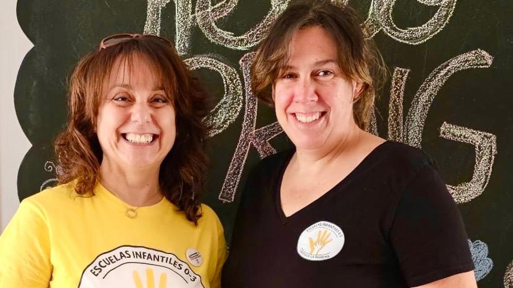 Ana Elisa De la Flor y Elisa Fernández, dos de las educadoras infantiles que secundarán este 7 de mayo el paro.