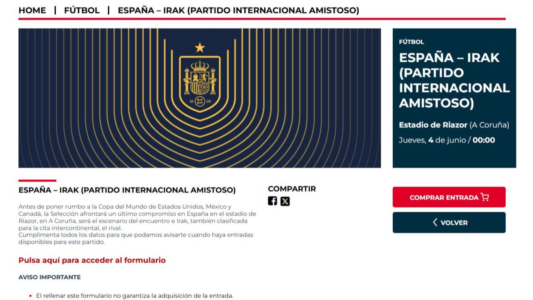 Imagen de la pantalla de venta.