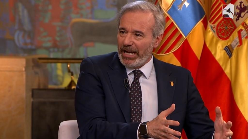 Azcón, en su primera entrevista tras jurar el cargo por segunda vez como presidente de Aragón.