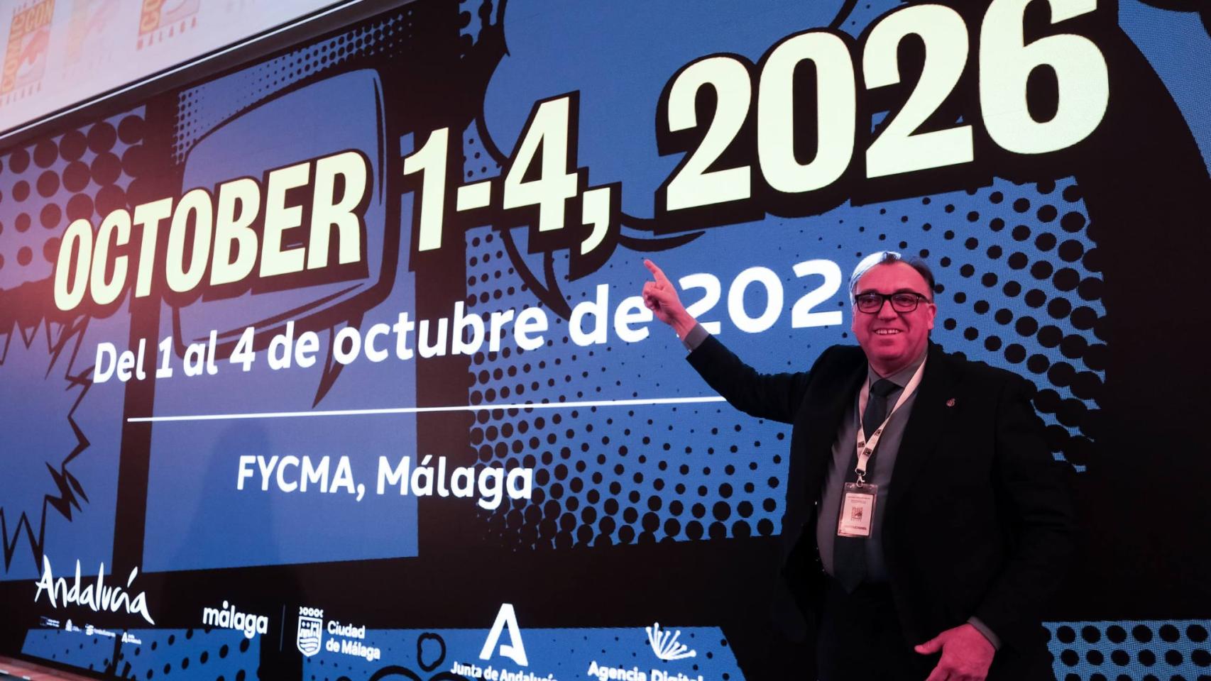 Arturo Bernal en la presentación de la Comic Con Málaga de 2026. 