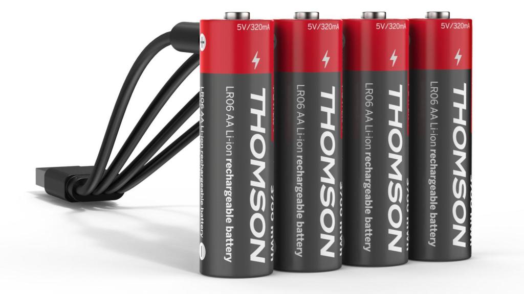 Las pilas de Thomson con el cable USB-C incluido