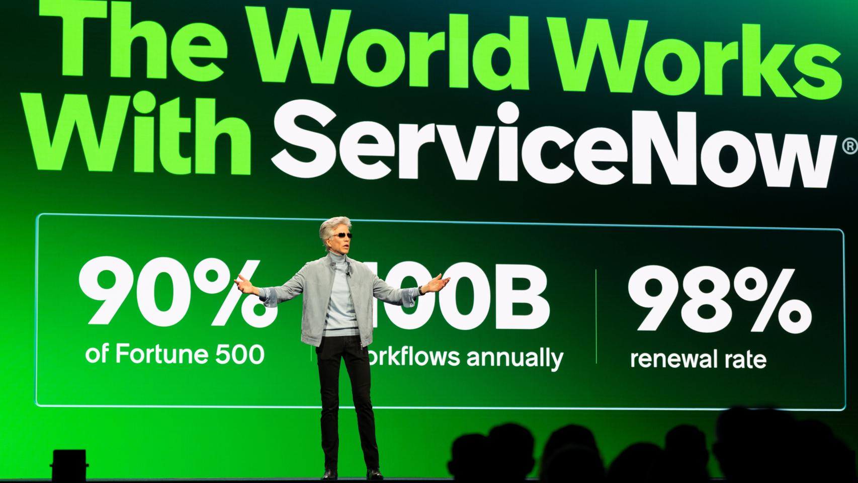 Bill McDermott, presidente y CEO de ServiceNow, este 5 de mayo durante la conferencia principal del evento anual de la tecnológica en Las Vegas (EEUU).