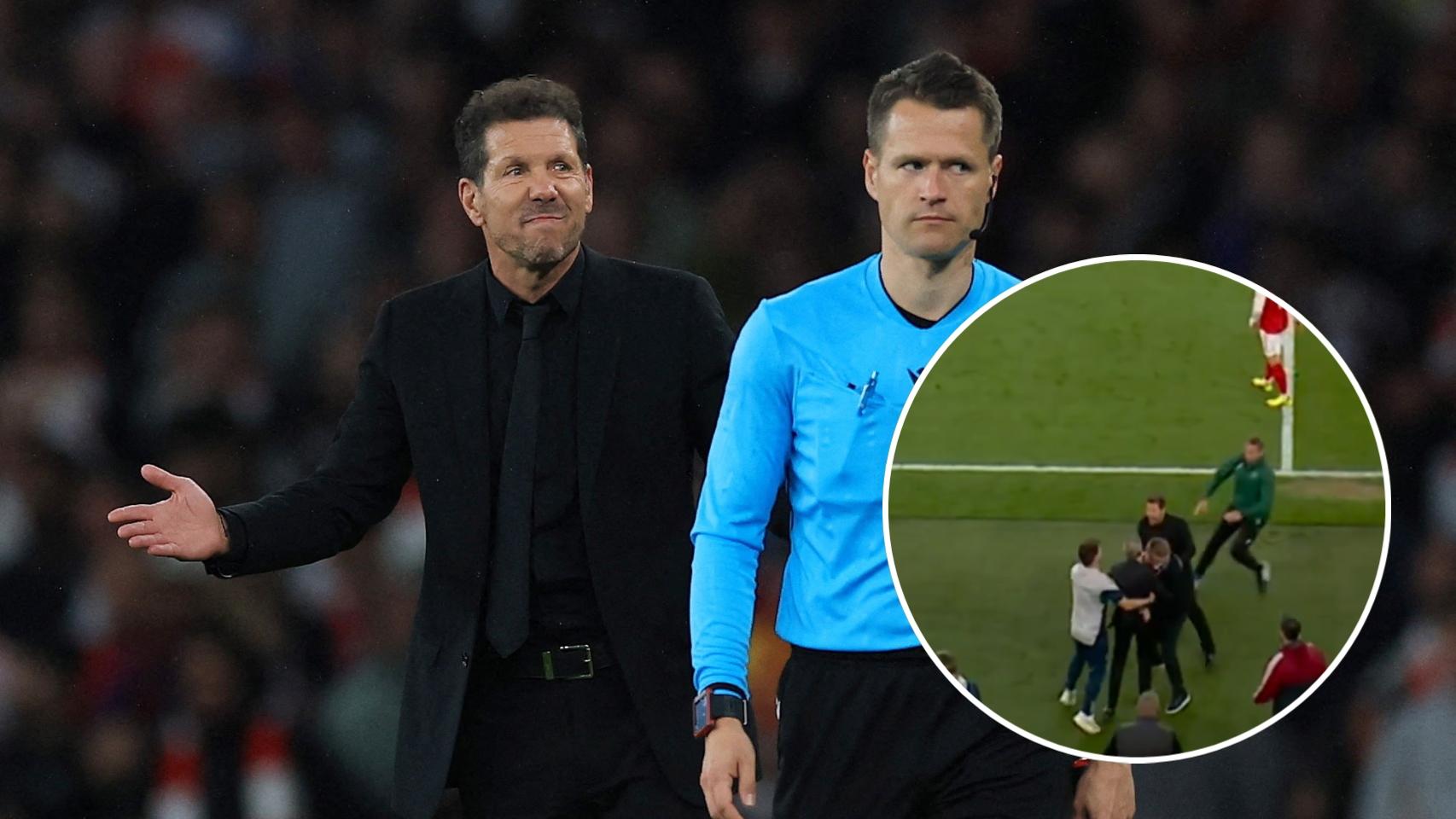 Simeone y el incidente con Andrea Berta en el Emirates Stadium.