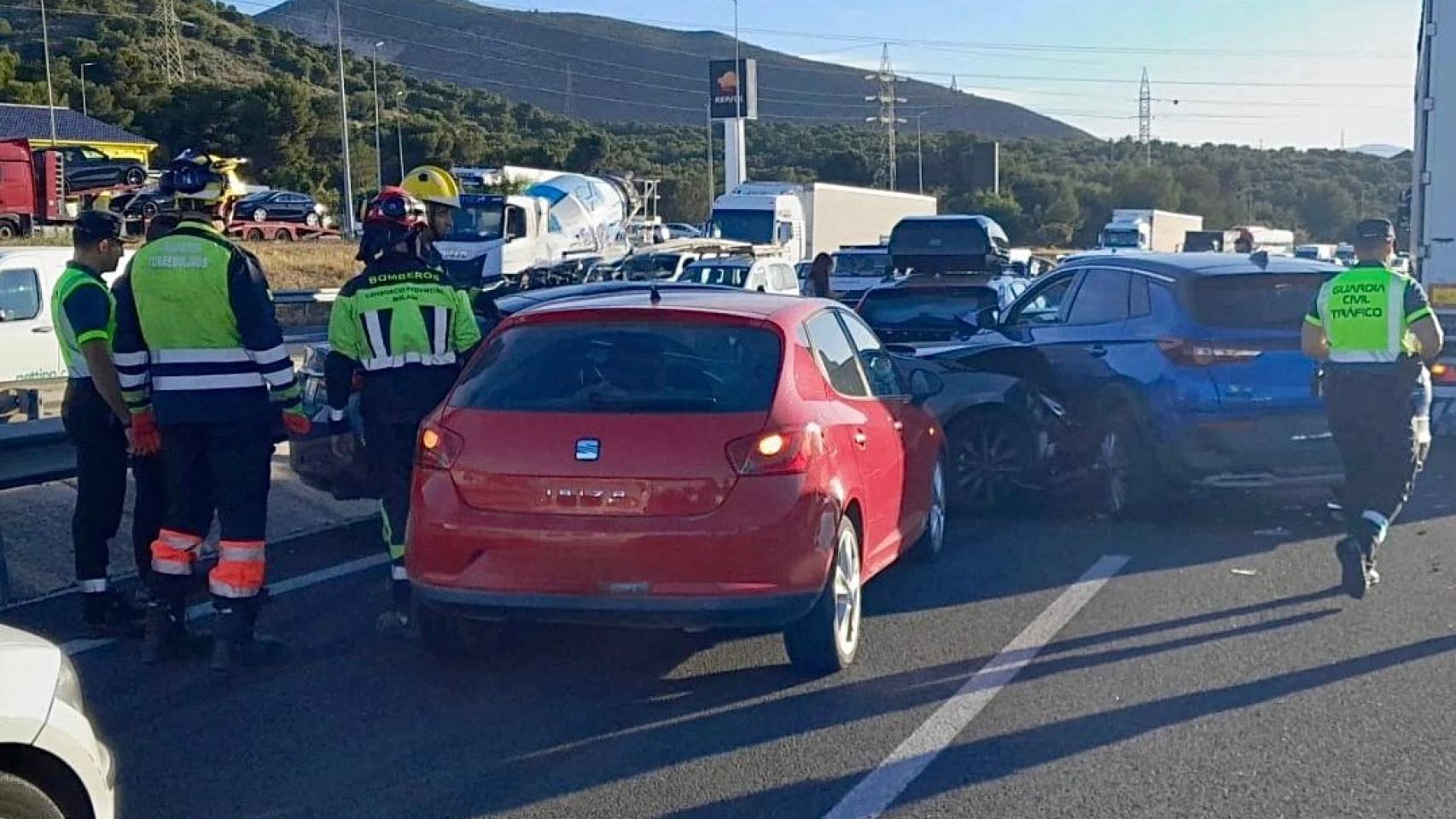 Imagen de la colisión múltiple en la A-7 a la altura de Torremolinos.
