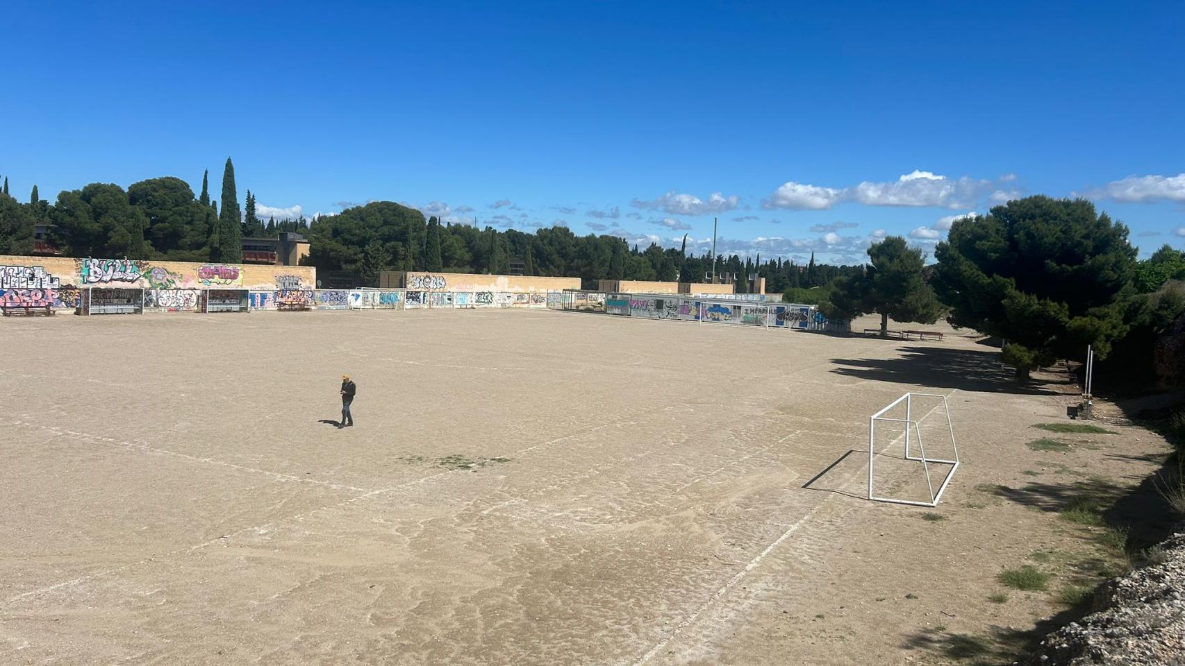 Zona donde se creará el tanque de tormentas junto al cementerio de Torrero.