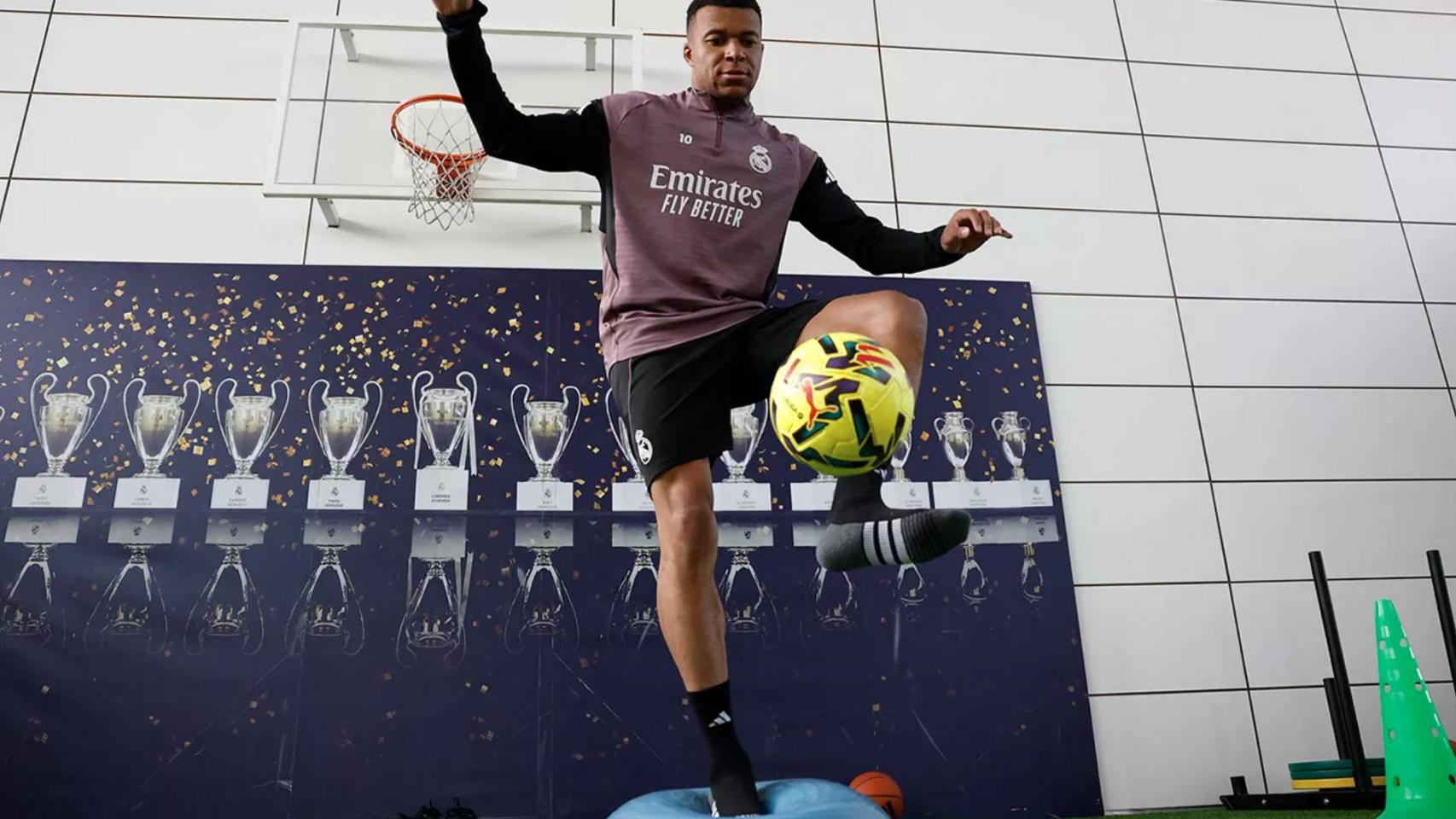 Kylian Mbappé, entrenando en Valdebebas