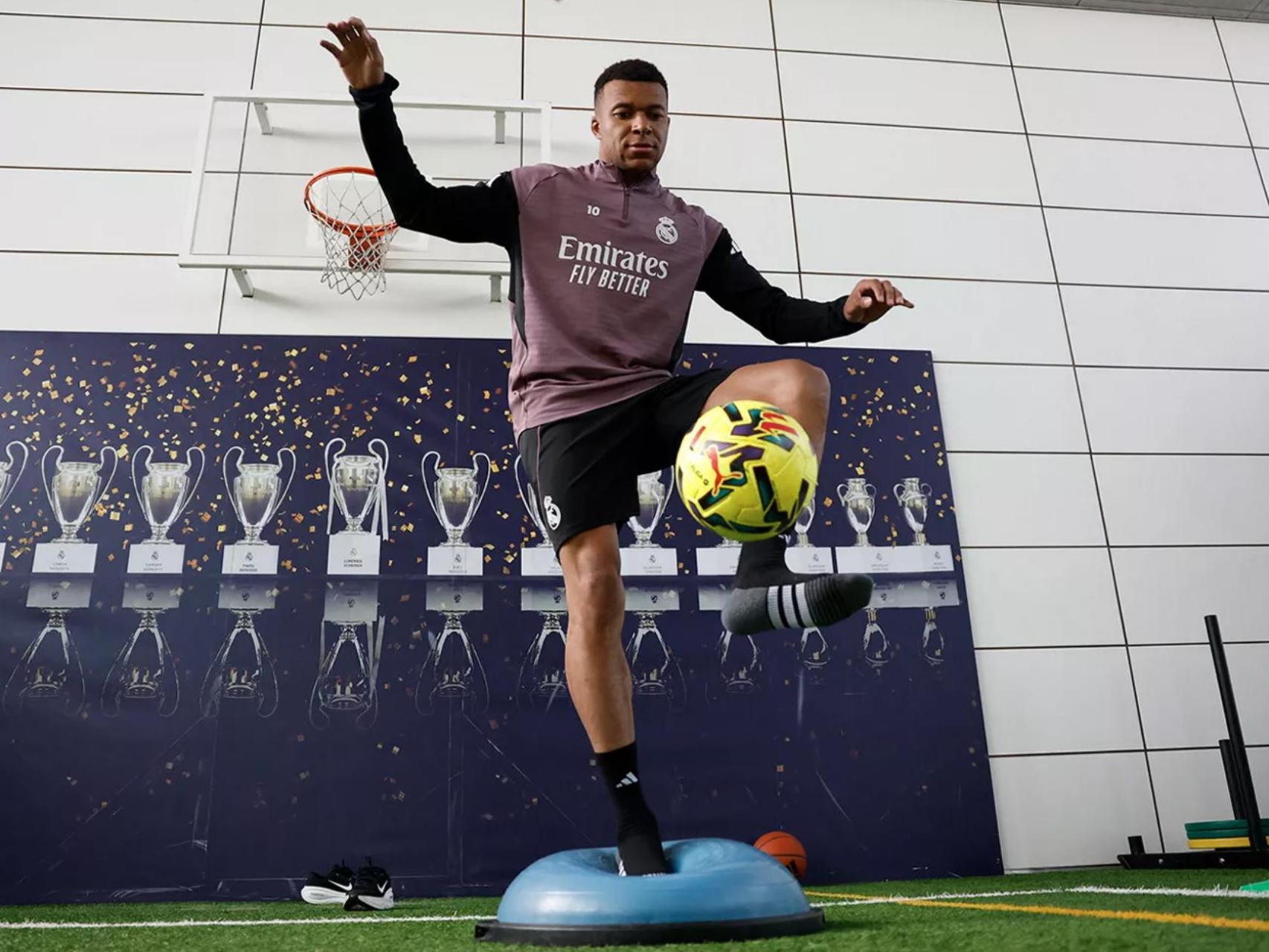 Kylian Mbappé, entrenando en Valdebebas