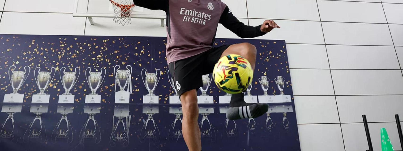 Kylian Mbappé, entrenando en Valdebebas