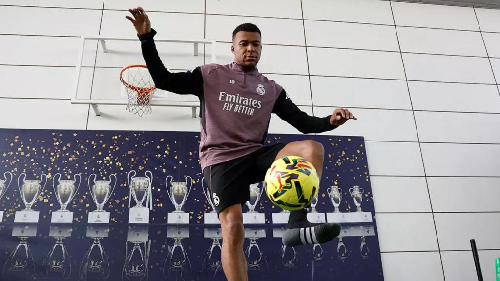 Kylian Mbappé, entrenando en Valdebebas