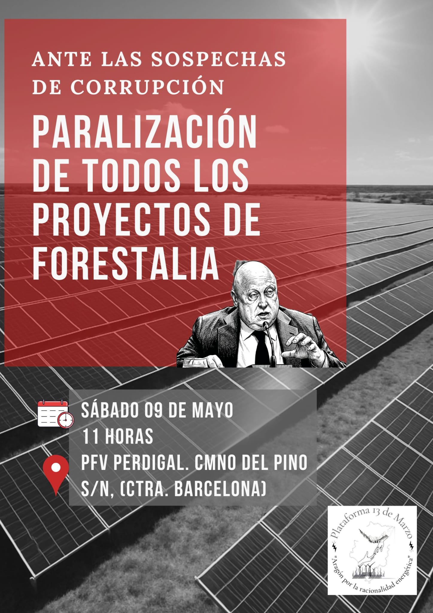 Cartel de la manifestación contra Forestalia