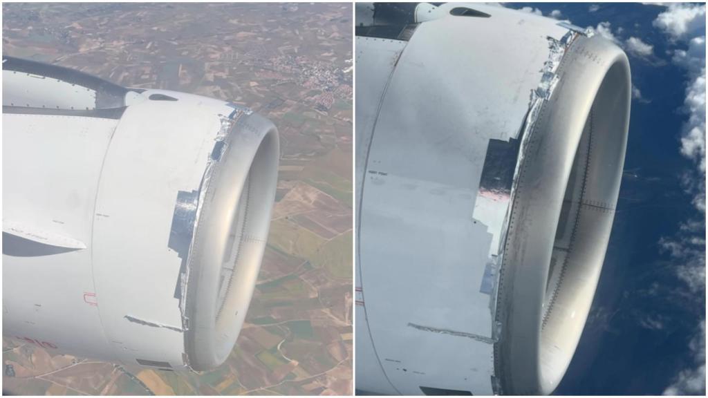Imagen del motor del avión en el vídeo de Poty subido a su Instagram