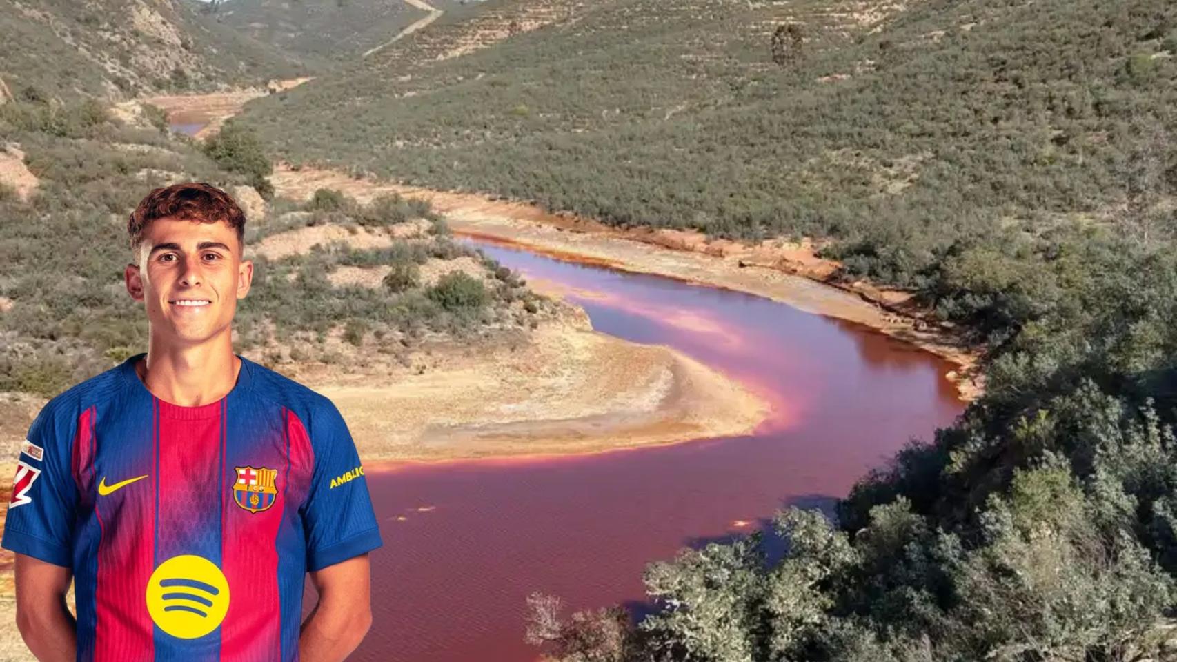 Montaje de Fermín López y el pueblo donde desconecta.