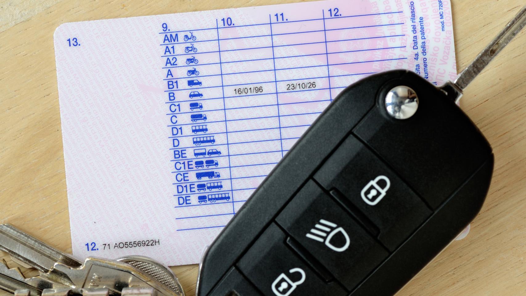 Carnet de conducir con llave del coche 