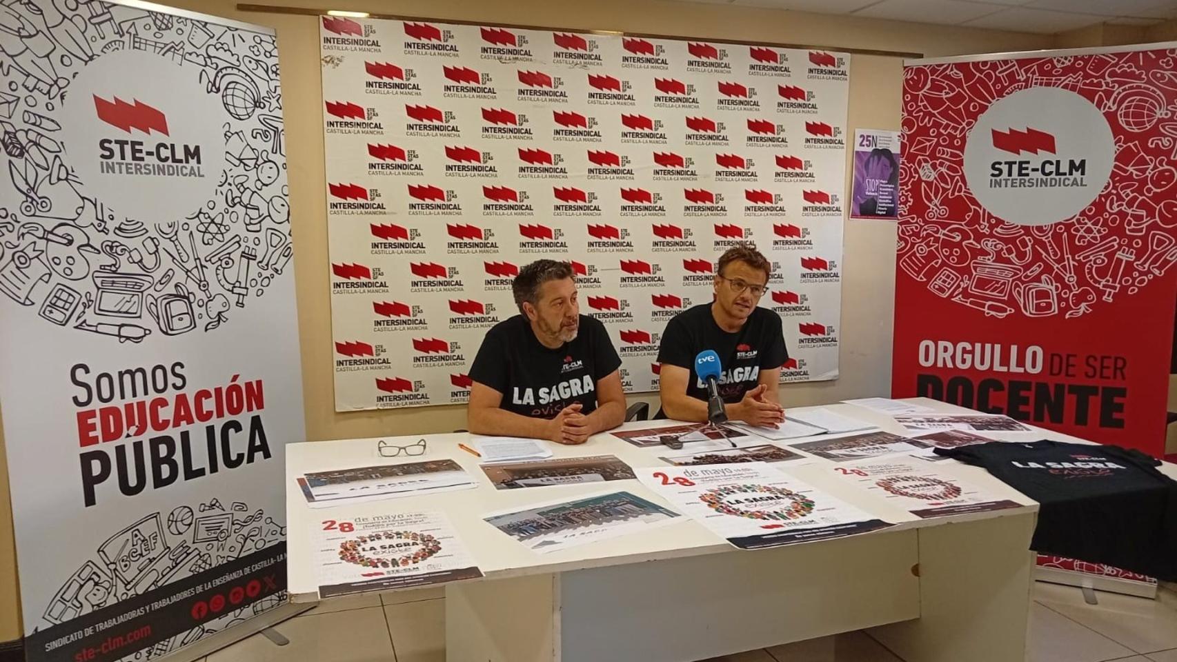 Responsables de STE-CLM en rueda de prensa.