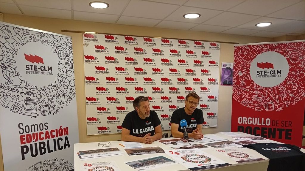 Responsables de STE-CLM en rueda de prensa.