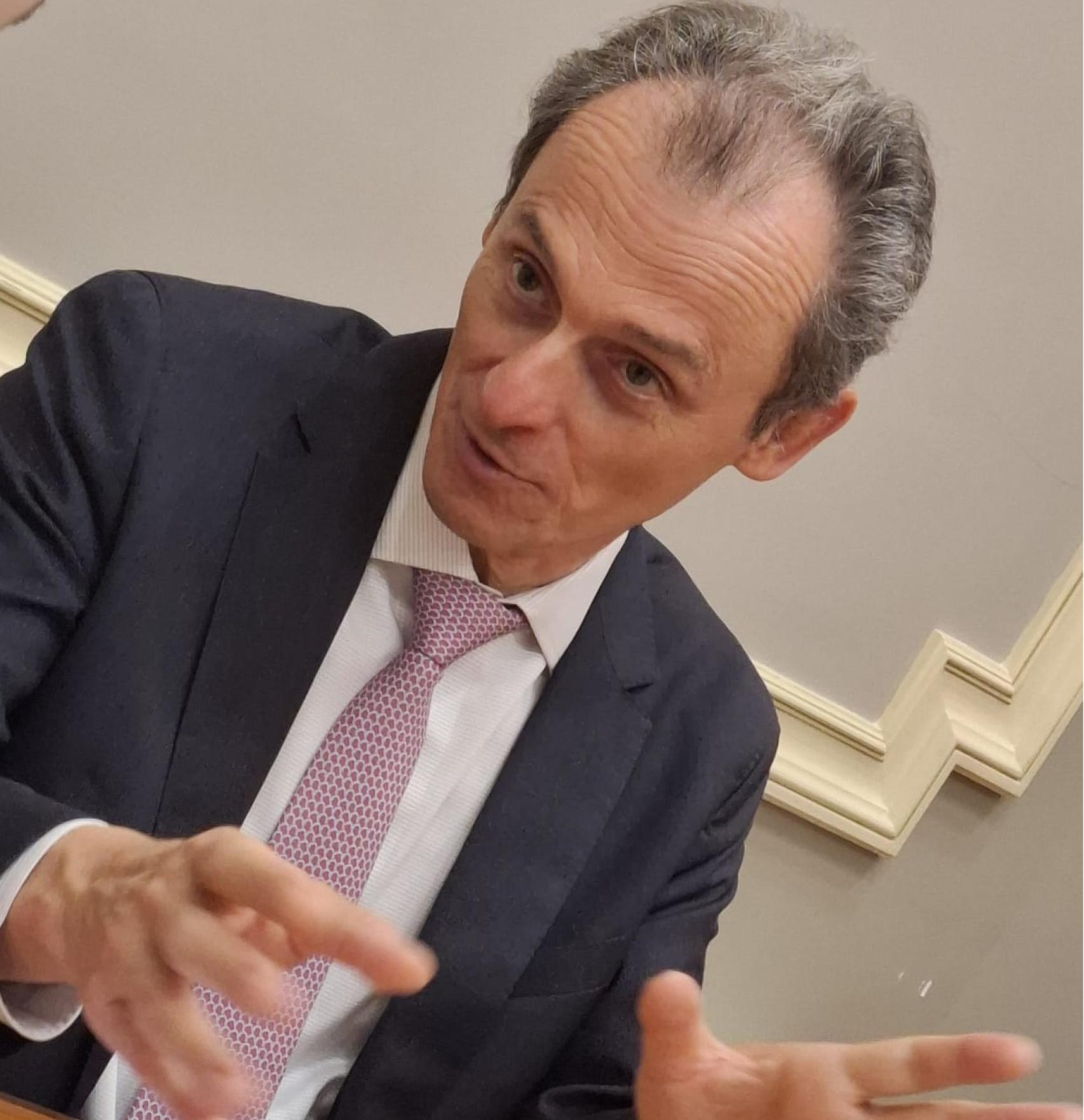 Pedro Duque, presidente de Hispasat, durante una entrevista con EL ESPAÑOL de Castilla-La Mancha.