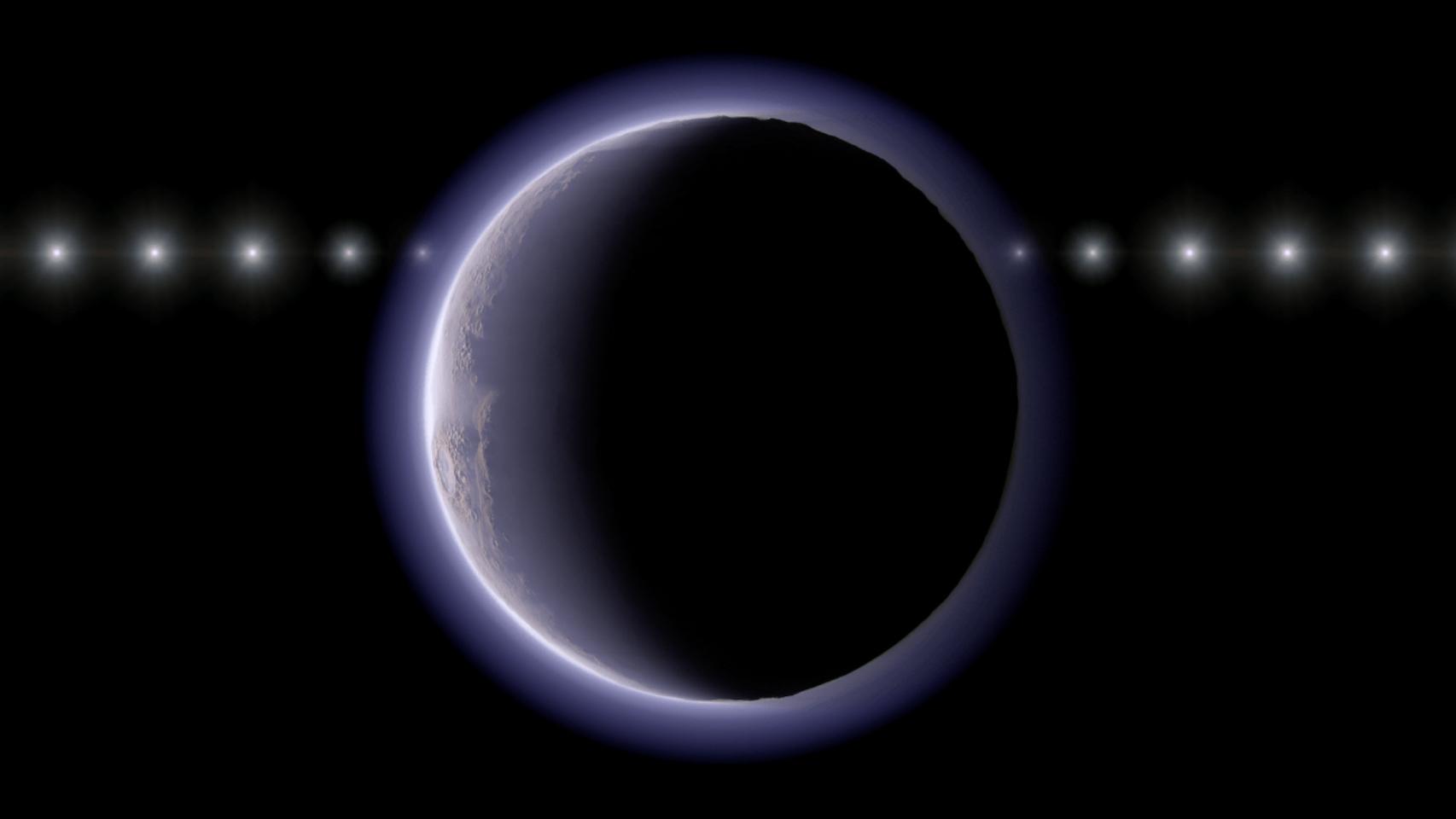 Ilustración del plutino (612533) 2002 XV93, que se encontraba a más de 5.500 millones de kilómetros del Sol durante el estudio.