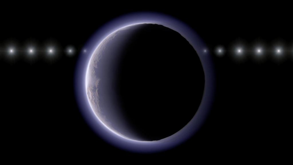 Ilustración del plutino (612533) 2002 XV93, que se encontraba a más de 5.500 millones de kilómetros del Sol durante el estudio.