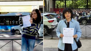 Alba (izquierda) y Cristina han sido de las primeras aspirantes en elegir el MIR de Urgencias.
