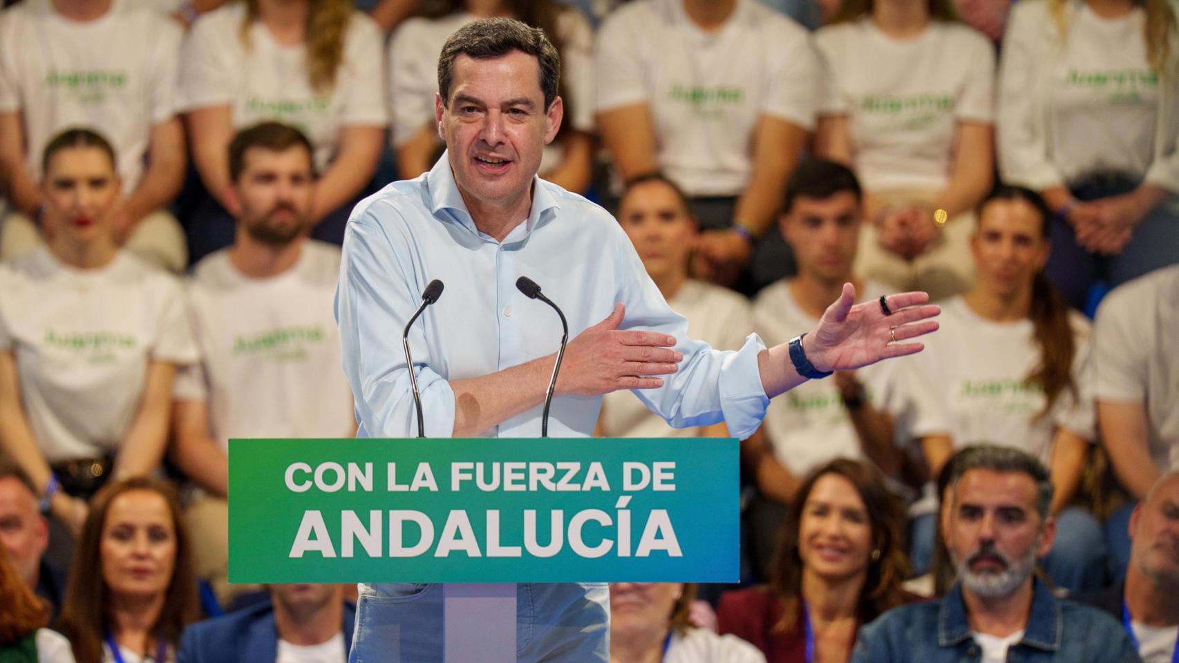 Juanma Moreno en un acto en Torremolinos. 
