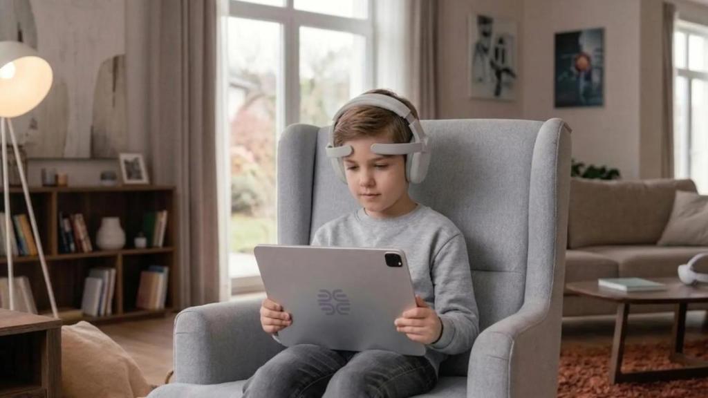Vitali Karpeichyk usando los auriculares MindMuscle