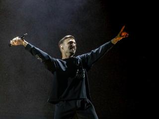 El cantante Rels B durante su concierto en el Movistar Arena, a 1 de marzo de 2025, en Madrid (España).