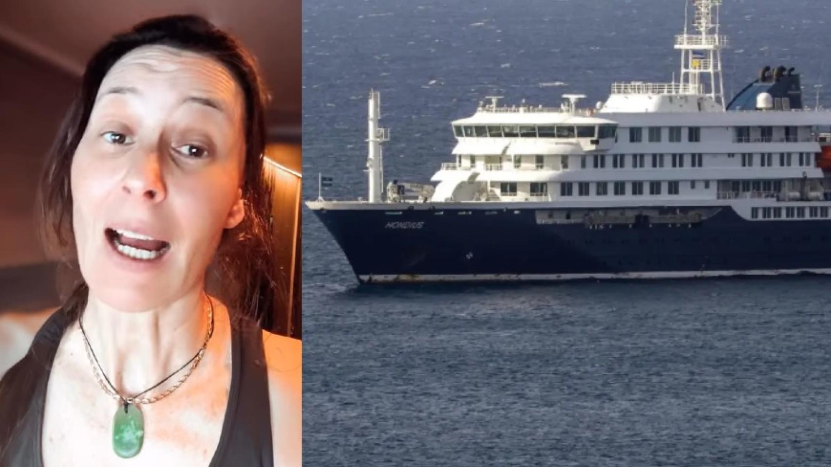 Aitana Forcén en una publicación de Instagram, haciendo ejercicio en el crucero MV Hondius.