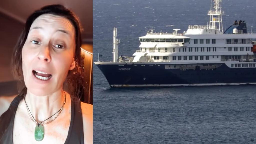 Aitana Forcén en una publicación de Instagram, haciendo ejercicio en el crucero MV Hondius.
