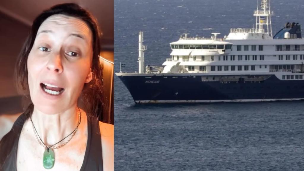 Aitana Forcén en una publicación de Instagram, haciendo ejercicio en el crucero MV Hondius.