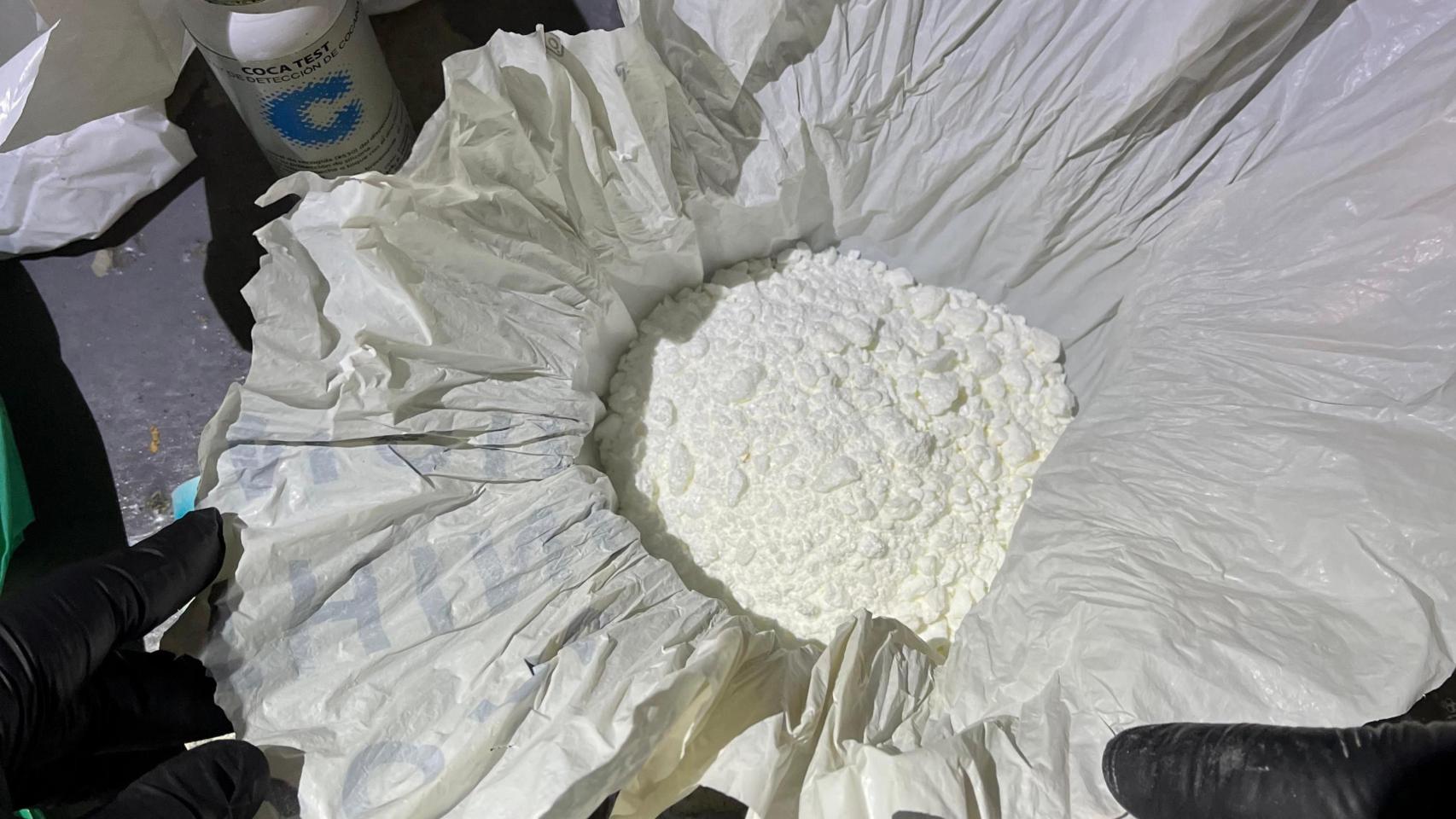 Parte de la cocaína incautada por la Policía Nacional.