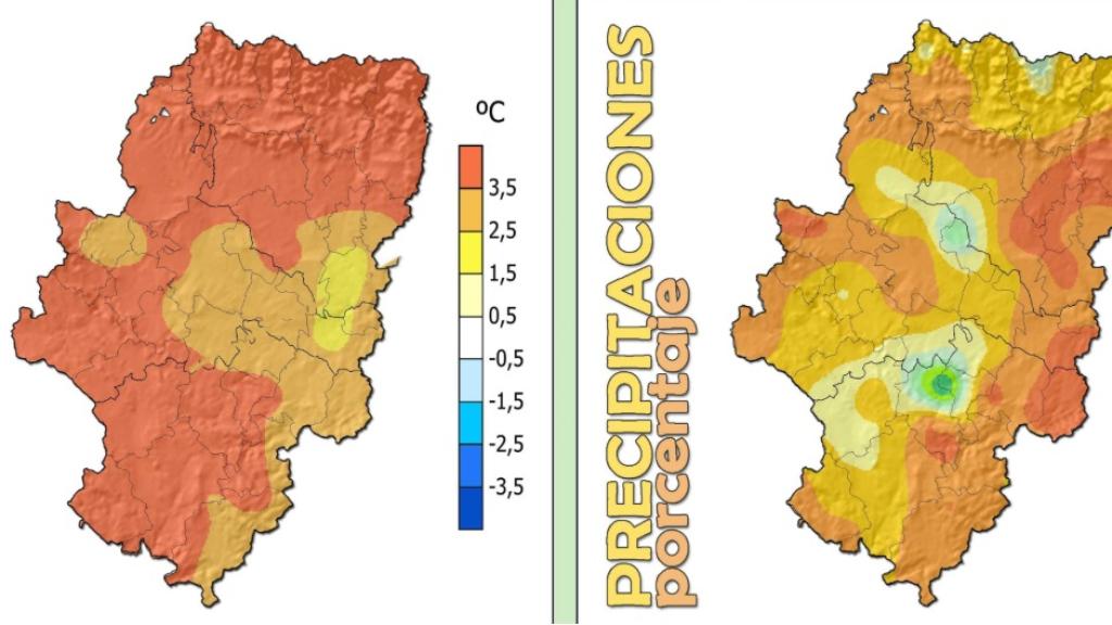 Mapas de temperaturas y precipitaciones de la Aemet.