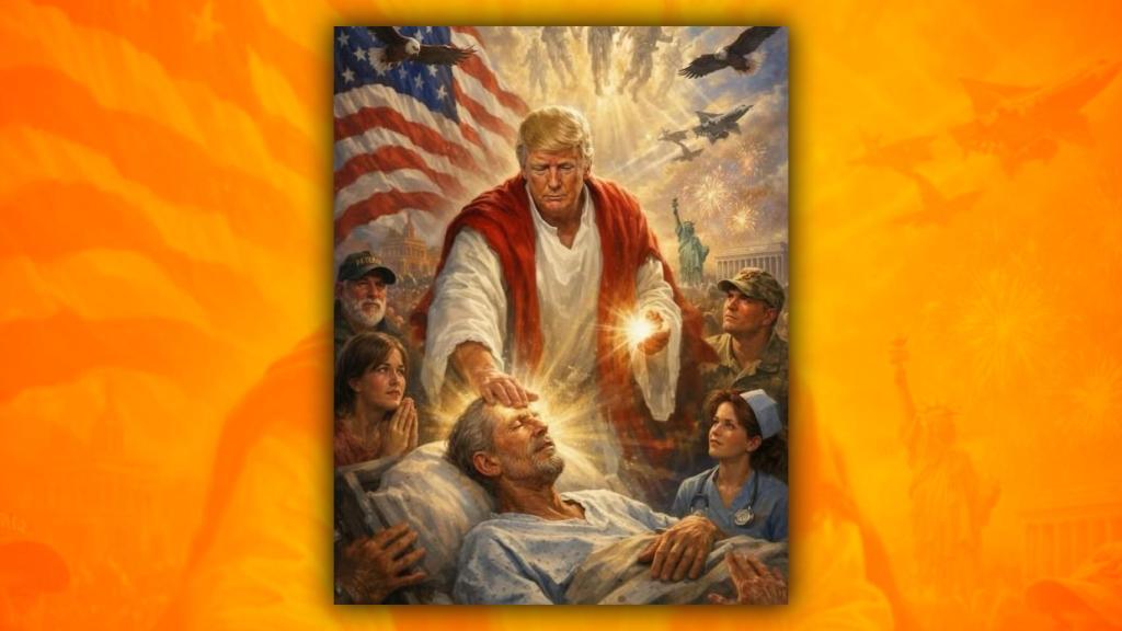 Donald Trump caracterizado como Jesucristo en una imagen publicada en su cuenta de Instagram