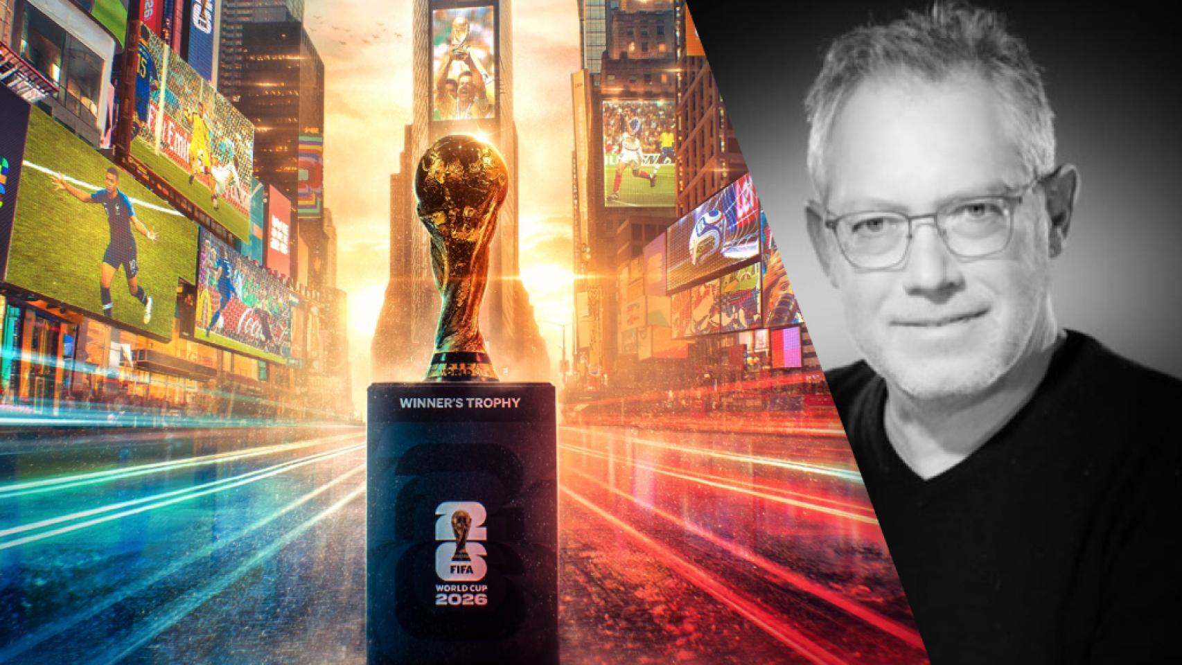 Fotomontaje del trofeo del Mundial y Loïc Guézo, de Proofpoint.