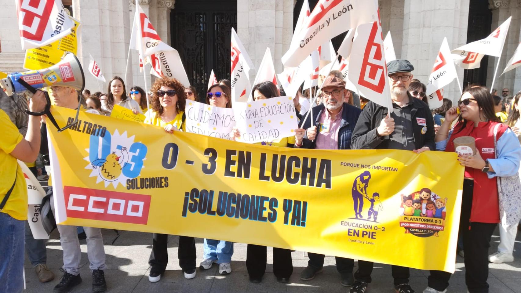 Imagen de la manifestación de los educadores de 0 a 3 años