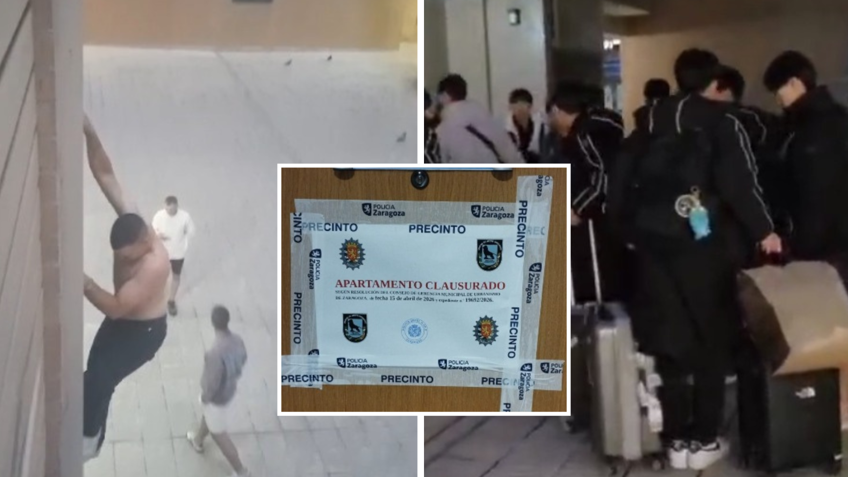 Algunas de las escenas que han sufrido los vecinos del edificio. 