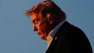 Donald Trump a su llegada a la Base Aérea Andrews.
