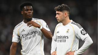 Tchouaméni y Valverde, durante un partido del Real Madrid esta temporada.