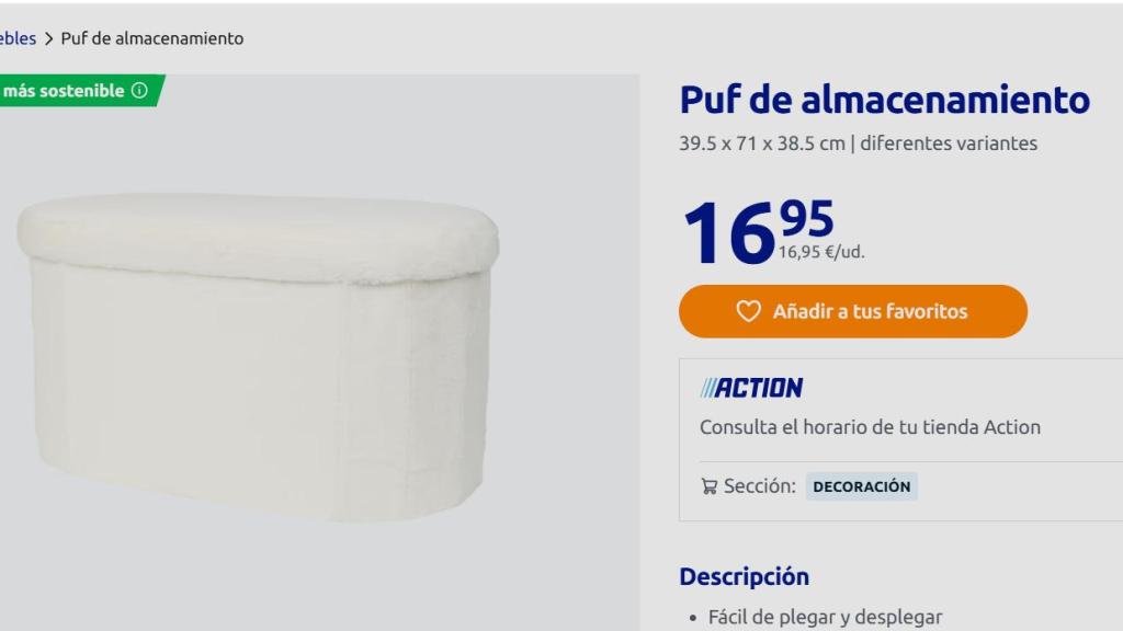 Puf de almacenamiento.
