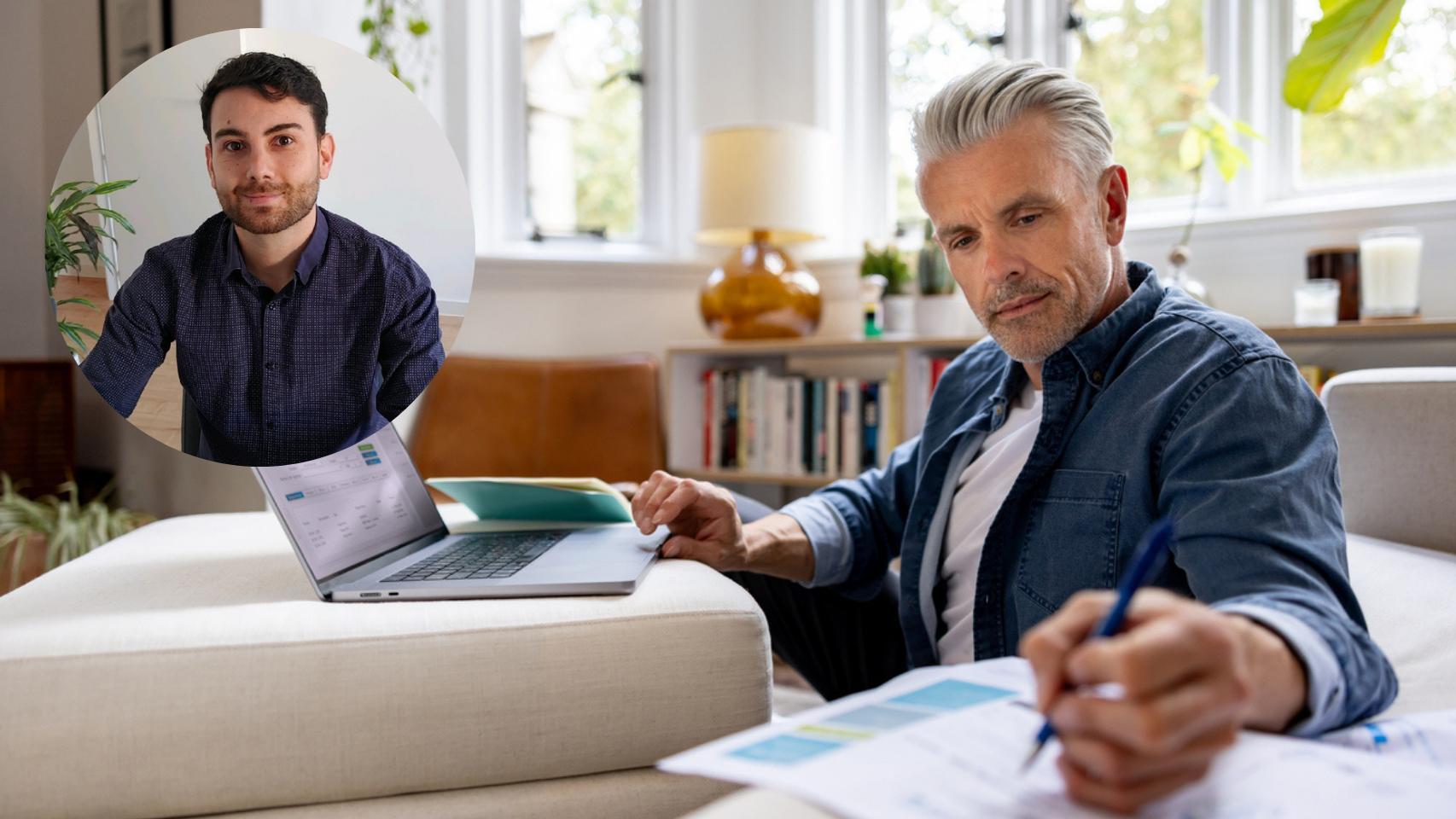 Montaje de José Manuel Gómez con un trabajador autonomo (istock)