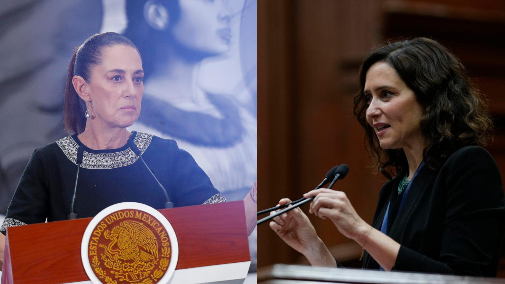 La presidenta de México, Claudia Sheinbaum, y la presidenta de la Comunidad de Madrid, Isabel Díaz Ayuso.